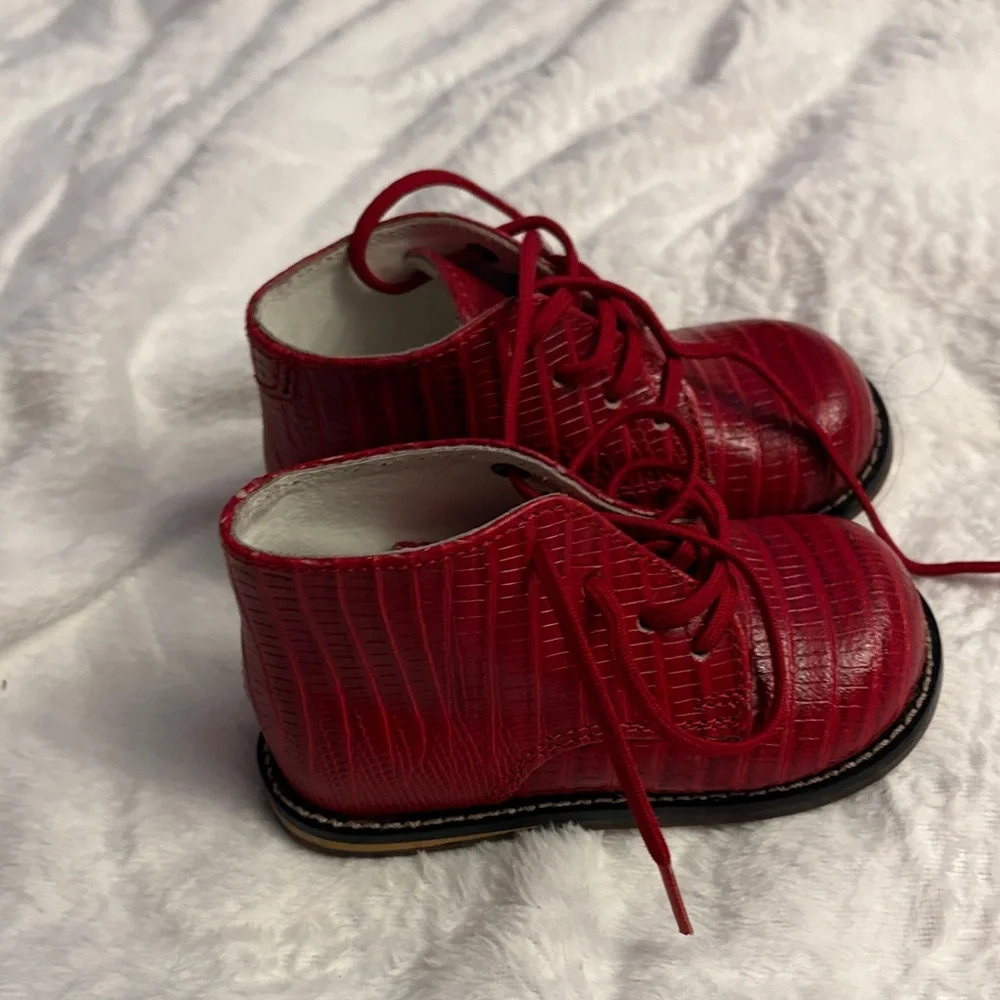 Chic Red Kids Dress Shoes